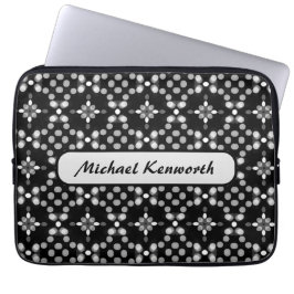 Abstraktes monochromes Bokeh-Dots-Muster Laptopschutzhülle