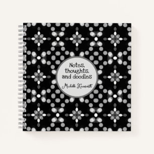 Abstraktes monochromes Bokeh-Dots-Muster Notizbuch