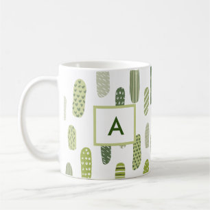 Abstraktes Monogramm aus grüner Pastete Kaffeetasse