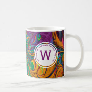 ABSTRAKTES Monogramm LILA FLÜCHTLINGSSTÄRKE Kaffeetasse