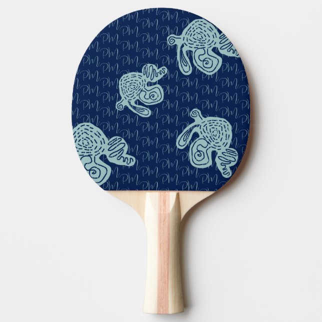 Abstraktes Monogramm-Muster Tischtennis Schläger (Vorderseite)