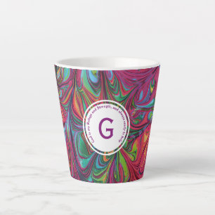 ABSTRAKTES Monogramm-PINK für die FLÜCHTLINGSSTÄRK Milchtasse