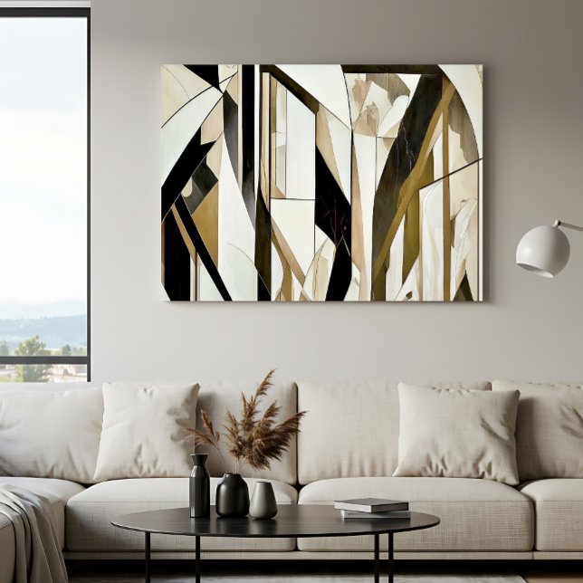 Abstraktes Mosaik Gold und Neutral Poster (Von Creator hochgeladen)