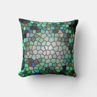 Abstraktes Mosaik Peacock Feather Cushion