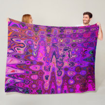 Abstraktes Mosaik Rosa und Lila Wellige Retro