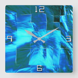 Abstraktes Mosaik zeichnend, Himmel oder leicht Al Quadratische Wanduhr