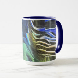 Abstraktes Mosaik zeichnend leicht geschnitzt und  Tasse