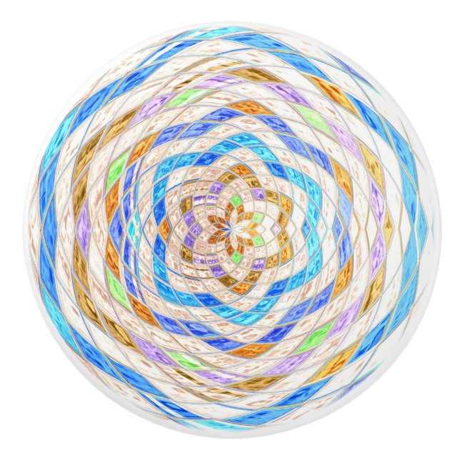 Abstraktes Mosaikglas #4 Keramikknauf (Vorderseite)