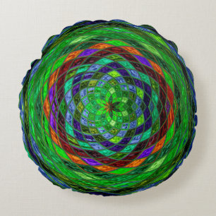 Abstraktes Mosaikglas #8 Rundes Kissen