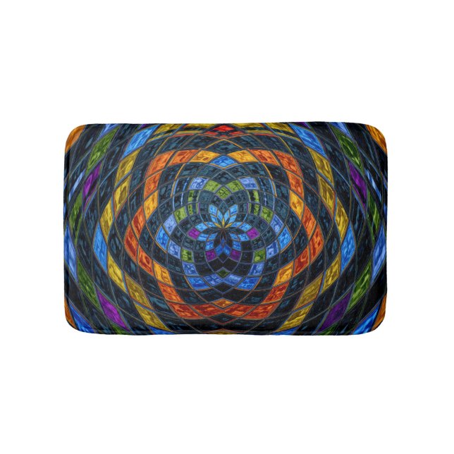 Abstraktes Mosaikmuster #11 Badematte (Vorderseite)