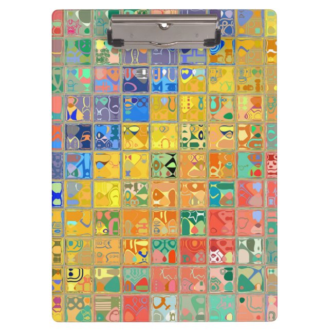 Abstraktes Mosaikmuster #12 Klemmbrett (Vorderseite)