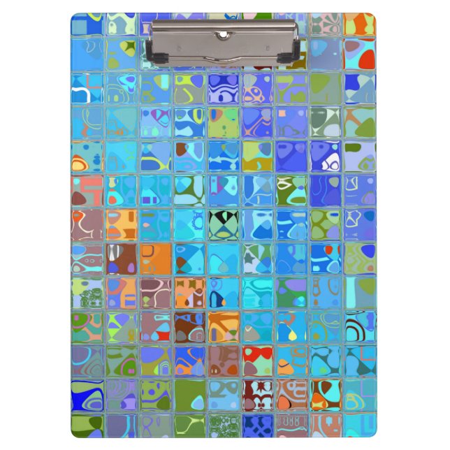 Abstraktes Mosaikmuster #9 Klemmbrett (Vorderseite)