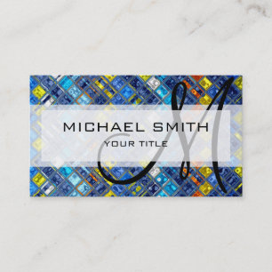 Abstraktes Mosaikmuster, benutzerdefiniertes Monog Visitenkarte