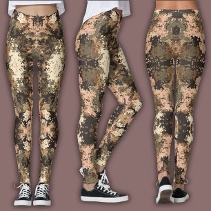 Abstraktes Mosaikmuster   Erdton-Digitaltarnung Leggings