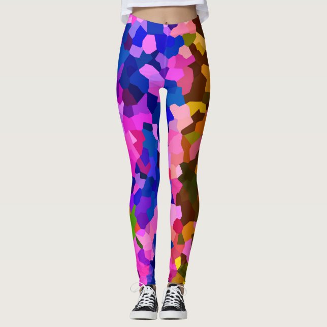 Abstraktes Mosaikmuster Leggings (Vorderseite)