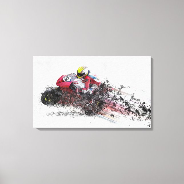 Abstraktes Motorrad Leinwanddruck (Vorderseite)