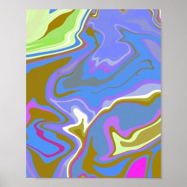 Abstraktes Multicolor-Drehmuster Poster (Vorne)