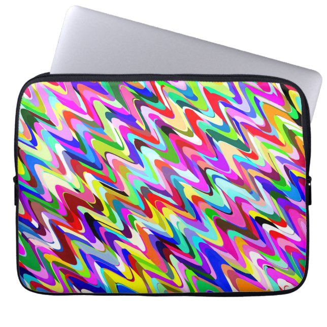 Abstraktes Multicolor-Mosaikmuster #5 Laptopschutzhülle (Vorderseite)