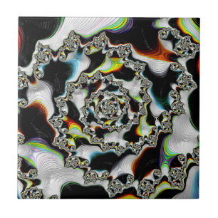 Abstraktes Multicolor Psychedelic Spiral Fraktal Fliese