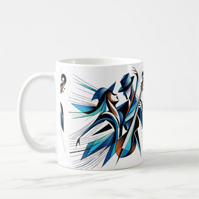 Abstraktes Musik-Duo-Kunstwerk Kaffeetasse (Links)