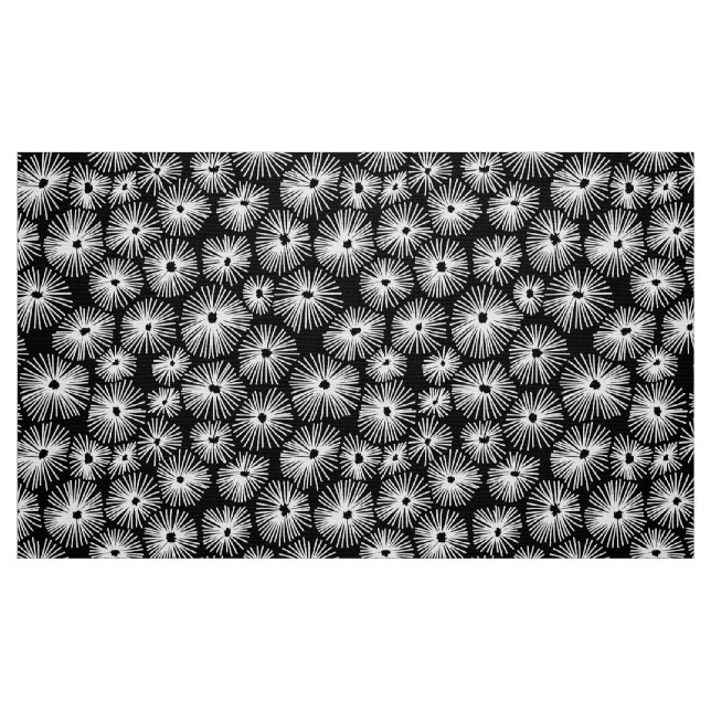 Abstraktes Muster 101115 - Weiß auf Schwarz Stoff (Fat Quarter (45,7 x 55,9 cm))