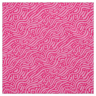 Abstraktes Muster 110523 - Rosa und Neon Rot Stoff