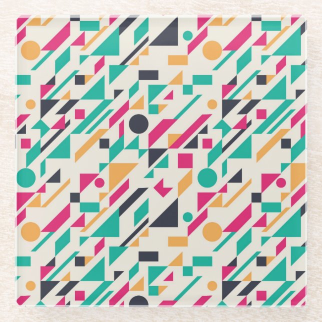 Abstraktes Muster 3 Glasuntersetzer (Vorderseite)