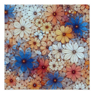 Abstraktes Muster 4 - AI - Kunstwerk Poster