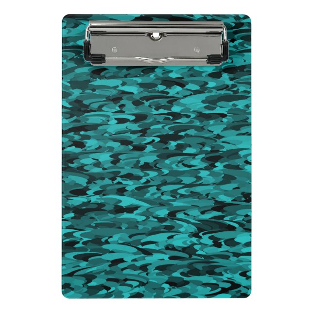 Abstraktes Muster Aquamarin Mini Klemmbrett (Vorderseite)