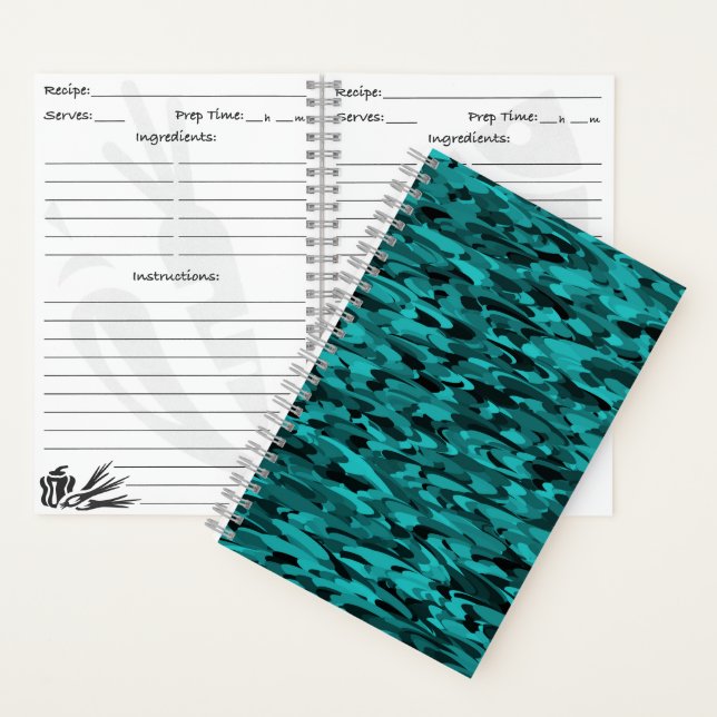 Abstraktes Muster Aquamarin Notizbuch (Innen)