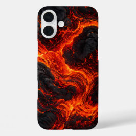 Abstraktes Muster aus geschmolzener Lava iPhone 16 Plus Hülle