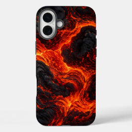 Abstraktes Muster aus geschmolzener Lava iPhone 16 Plus Hülle