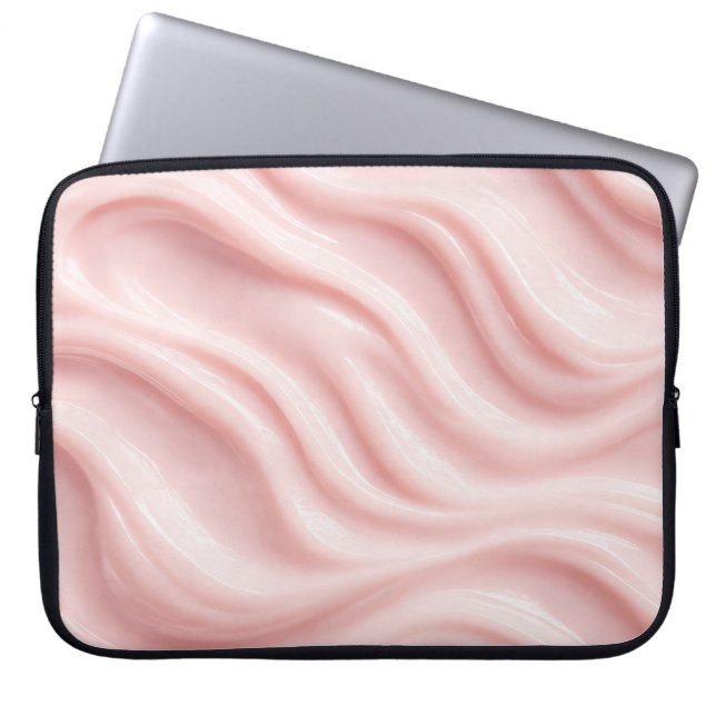 Abstraktes Muster aus rosa Creme Laptopschutzhülle (Vorderseite)