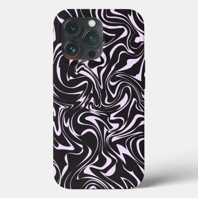 Abstraktes Muster aus schwarzem und rosa Marmor Case-Mate iPhone Hülle (Rückseite)