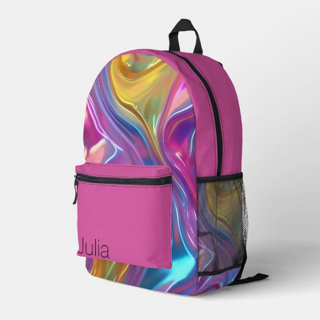 Abstraktes Muster Bedruckter Rucksack (Rückseitige Ecke Rechts)