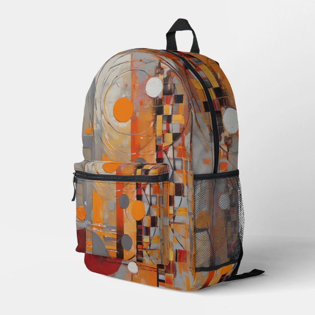 Abstraktes Muster Bedruckter Rucksack (Rückseitige Ecke Rechts)