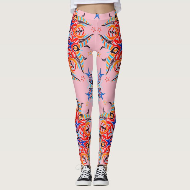 Abstraktes Muster ( blassrosa ) Leggings (Vorderseite)