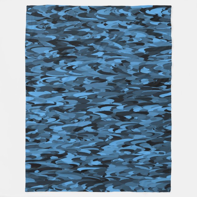 Abstraktes Muster Blau Fleecedecke (Vorderseite)