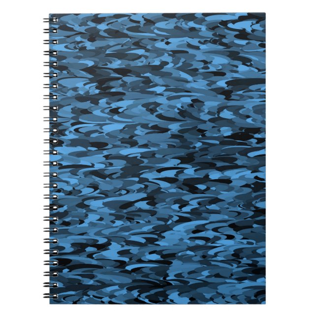 Abstraktes Muster Blau Notizblock (Vorderseite)