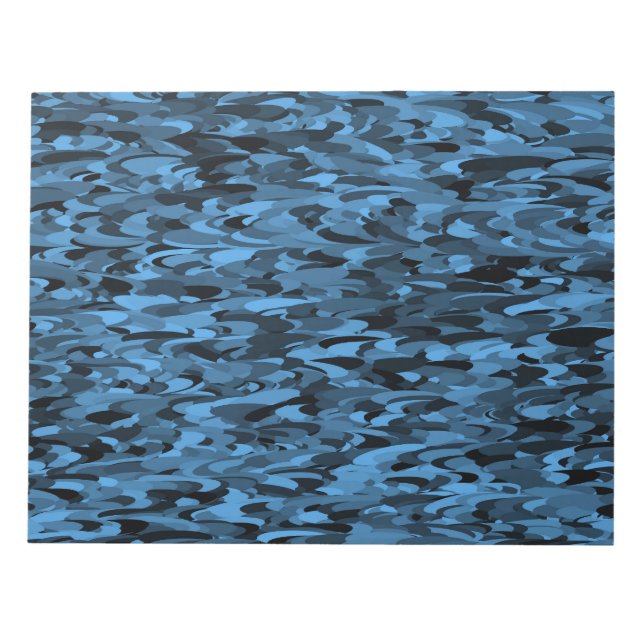 Abstraktes Muster Blau Notizblock (Vorderseite)