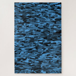 Abstraktes Muster Blau Puzzle