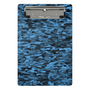 Abstraktes Muster Blau Schwarz Mini Klemmbrett