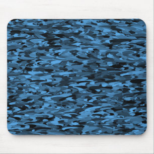 Abstraktes Muster Blau Schwarz Mousepad