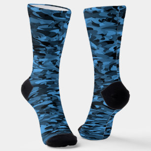 Abstraktes Muster Blau Schwarz Socken