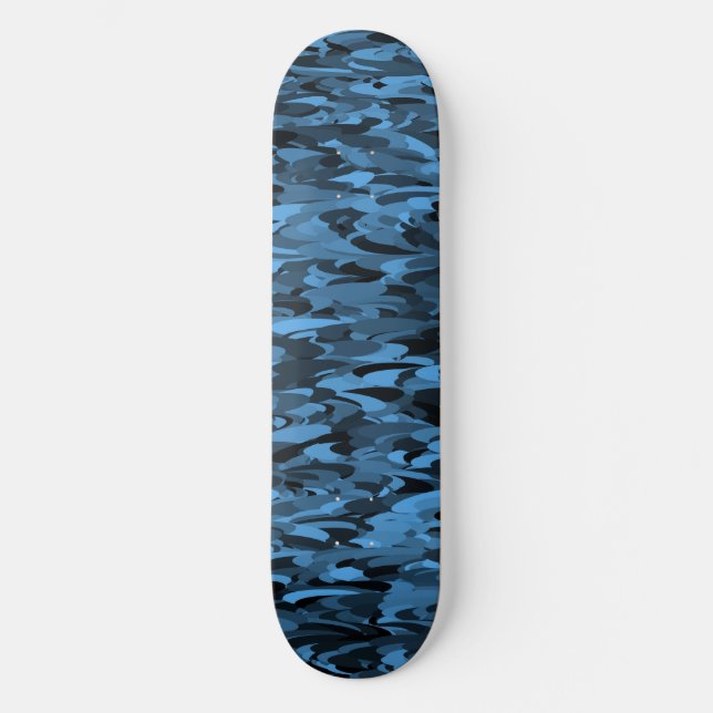 Abstraktes Muster Blau Skateboard (Vorderseite)