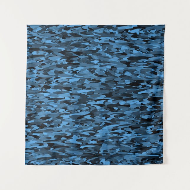 Abstraktes Muster Blau Wandteppich (Vorderseite)