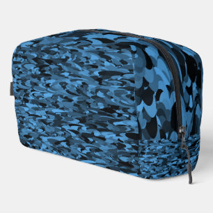 Abstraktes Muster Blue Black Toilettebeutel Waschbeutel
