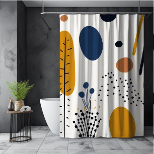 Abstraktes Muster Boho farbenfroh einfach orange b Duschvorhang