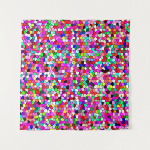 abstraktes Muster, bunte Mosaiktapete, Geomet Wandteppich