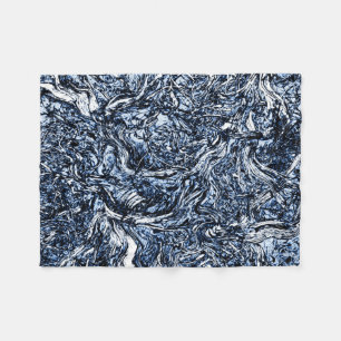 Abstraktes Muster der Navy Blue Nature Fleecedecke